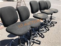 5pc Black Rolling Office Chairs