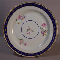 Late 18th century Derby hand painted plate