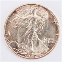 Coin 1947-P  Walking Liberty Half Dollar Gem BU