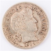 Coin 1914-D Barber Dime Choice BU