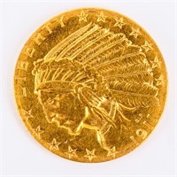 Coin 1911 $5 Indian Head Gold Coin