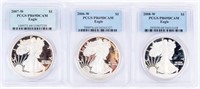 Coin 3 Proof American Silver Eagles PCGS PR69DCAM