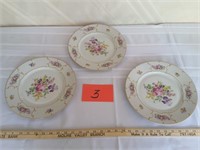 (3) floral pattern plates