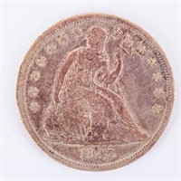 Coin 1843 No Motto Seating Liberty Dollar Nice!