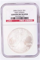 Coin 2006 American Silver Eagle NGC Gem Unc.