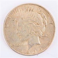 Coin 1934 S Peace Silver Dollar Extra Fine