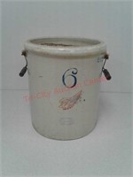 6 gallon Red Wing stoneware crock with handles