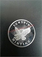 1 troy ounce .999 fine silver Sunshine minting