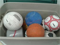 large tote with sports balls & lid