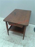 solid wood end table with drawer