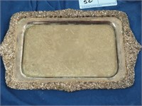 Small antique engrave silver plate tray