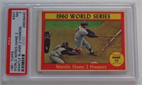 1961 TOPPS WS GAME 2 MANTLE 2 HOMERS PSA NM 7