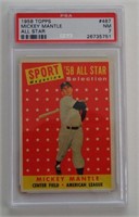 1958 TOPPS #487 MICKEY MANTLE ALL STAR PSA NM 7