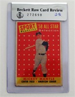 1958 Mickey Mantle All Star #487 BVG RAW 2.5