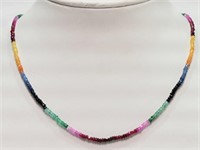 22V- Multi-gemstone necklace w/ 18k clasp $1,300