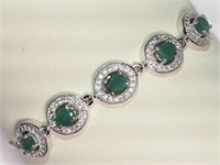 4V- Sterling Emerald 1.50ct Bracelet -$500