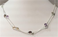 5V- Sterling Multi-Gemstone necklace $1,474