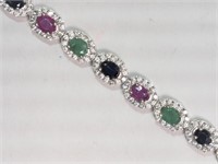 13V- Sterling multi-gemstone bracelet -$1,655