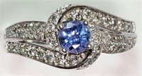 27V- 10k tanzanite & diamond swirl ring $1,690