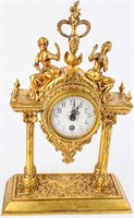 Vintage French Style Ormolu Gilt Mantle Clock