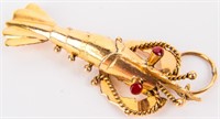 Jewelry 18kt Yellow Gold Lobster Pendant