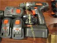 Drill Master 18v 3/8" drill driver w/ 4 batteries