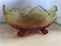 Carnival Glass Orange Footed Bowl