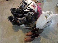Mixed lot Boots, Helmet, Ice Skates