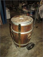 Wooden Barrel Cooler Cart