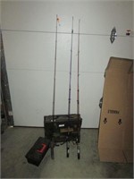 Fishing poles & Tackle Box
