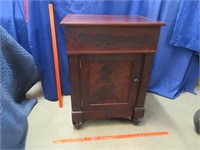 antique mahogany flip top commode cabinet