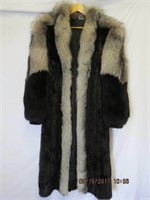 Fur coat Mink, Wolf and Muskrat 48"L