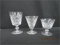 18 pieces of Crystal stemware and 8 - 6.25" plates