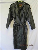 Ladies belted leather coat by Mark Mattis
