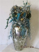 Modern day mercury glass vase and floral