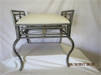 Modern metal bench upholstered seat