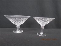 2 pedestal crystal candy dishes