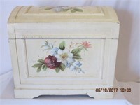 Small dome top cloth lined decorative trunk