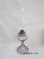 Canadiana pattern glass oil lamp 19.75"H