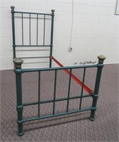Painted iron and brass complete with rails,