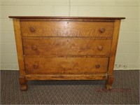 Early Figured maple 3 drawer chest, individual