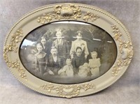 Antique Portrait in Convex Glass Oval Frame