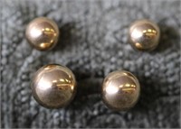 14K Gold Ball Stud Earrings - 2 Pair