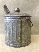 Vintage DeLux Galvanized Steel Gas Can