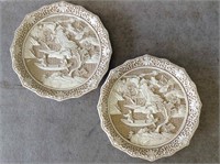 Pair of Vintage Ivory Dynasty Decorative Plates