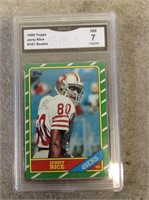 GMA Graded 1986 Topps Jerry Rice Rookie Card