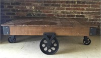 Antique-style Warehouse Cart Coffee Table