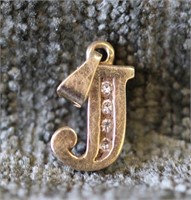 14k Gold J Charm