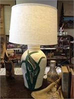 Vintage Figural Lamp with Leaf Cut-outs