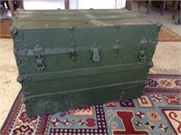 Early Green-painted Steamer Trunk